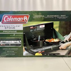 New - Coleman Perfectflow Propane Stove with 2 Burners Factory Sealed