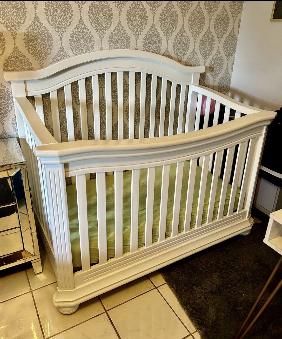 White Wooden Crib