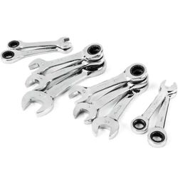 Husky Stubby Ratcheting SAE/MM Combination Wrench Set (10-Piece)