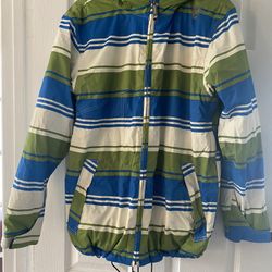 New Sessions Men’s Terrain Truth Retro Snowboarding Jacket Size S Lime Green/ Blue 