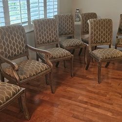Set Of 8 Dining Room Padded Chairs 