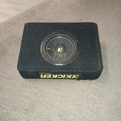 Kicker 10-Inch CompC 2-Ohm Loaded Shallow Subwoofer W Box Enclosure