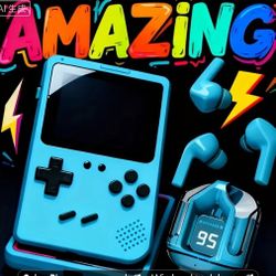 Portable Games Player Retro Games And Headphones 