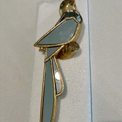 Decorative Gold Tone Resin Mirrored Bird of Paradise Wall Decor