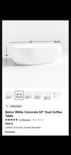 Oval Concrete Coffee Table