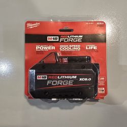 New Sealed: Milwaukee M18 REDLITHIUM FORGE XC 8.0Ah Battery Pack -18V Lithium-lon High-Output Power Tool Battery - 48-11-1881