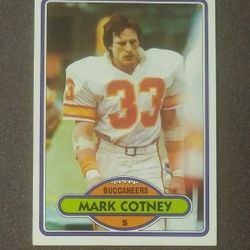 1980 Topps Mark Cotney Tampa Bay Buccaneers #453 Safety Football Card Vintage Collectible Sports NFL Trading