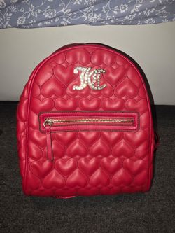 Juicy Couture Red Quilted Heart Backpack