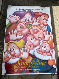 Vintage 1993 Disney’s Snow White movie poster 47”x70”