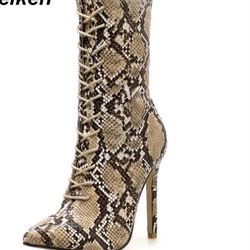Women  Snake Print Heels  