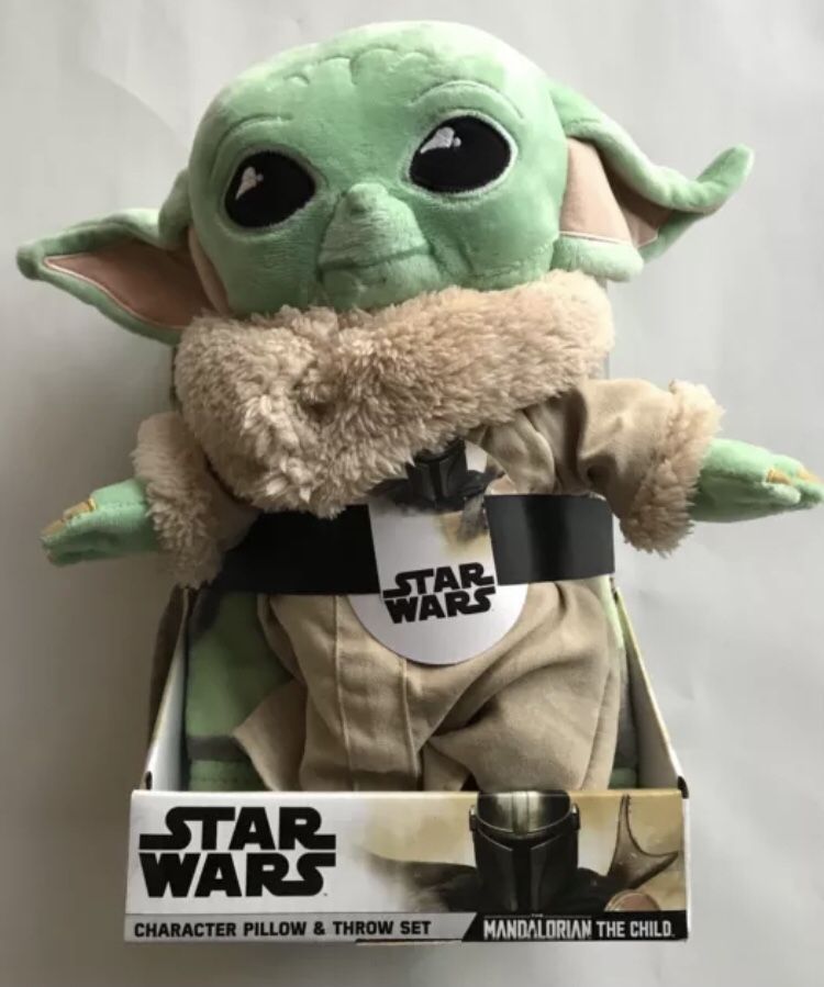 Star Wars Mandalorian The Child Character Pillow & Throw Set Cute New Ships Fast