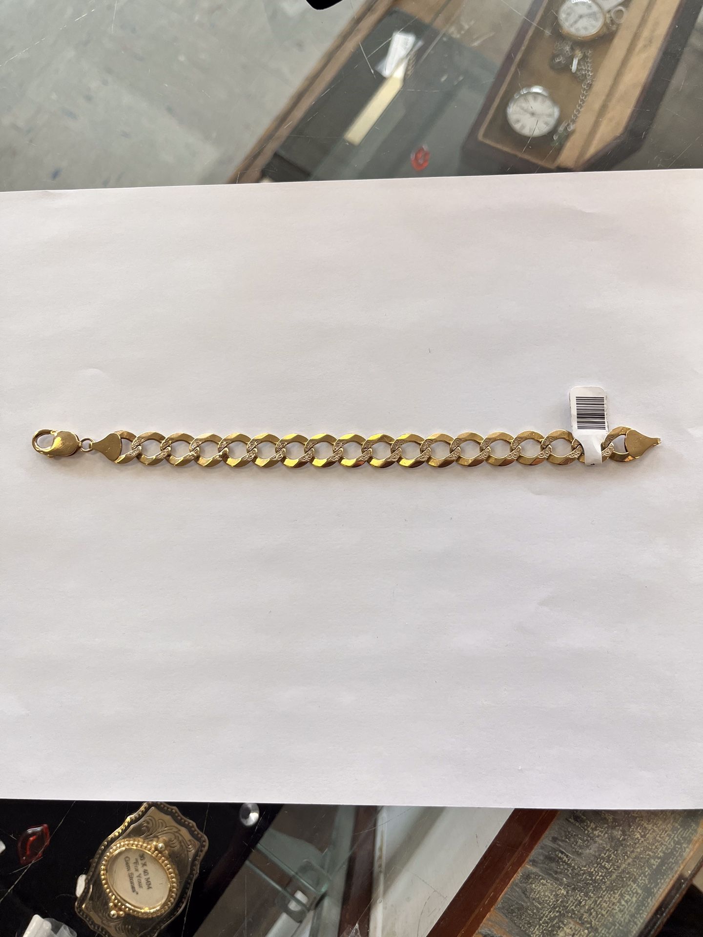 Gold Diamond Cut Curb Link Bracelet