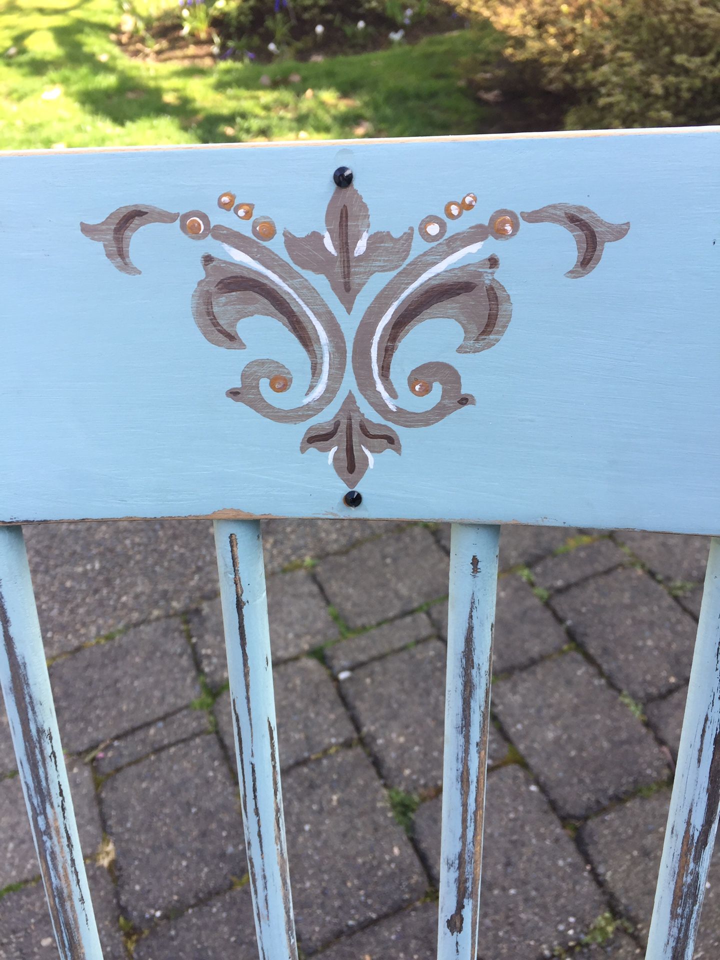 Shabby Chic Pale Blue Rocking Chair