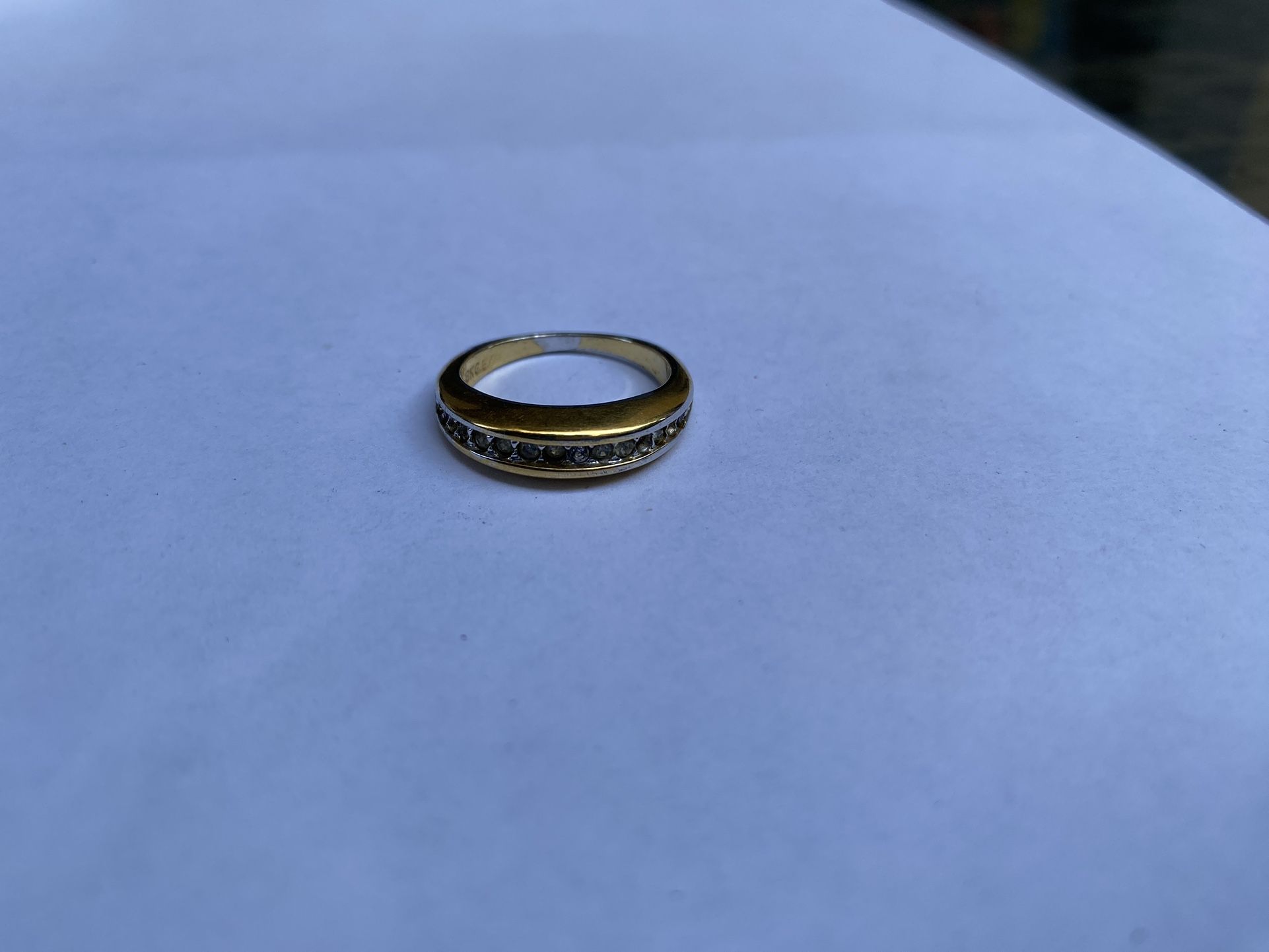 Plated Gold Ring 18k GE with Missing Stones