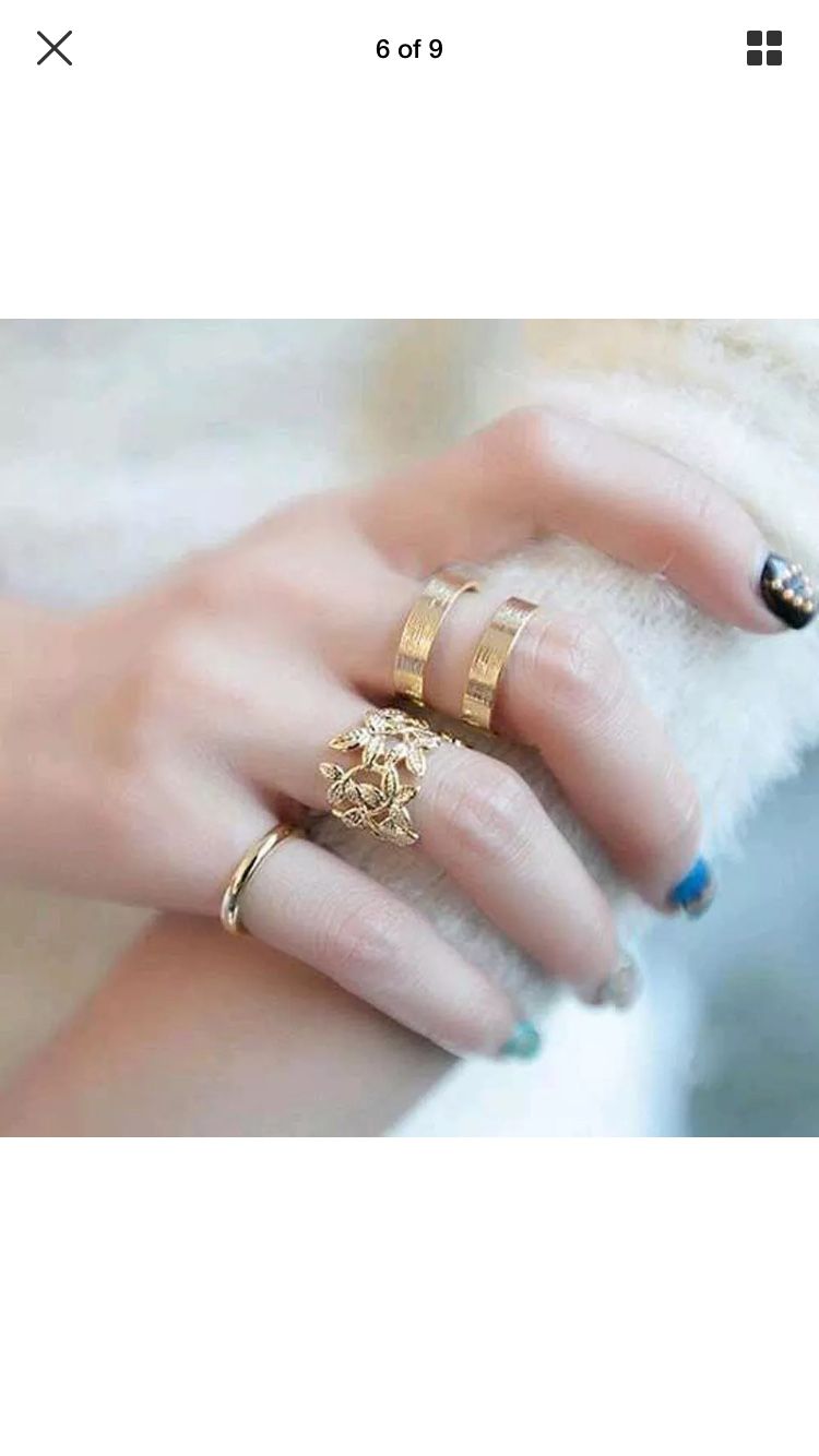 3pcs Gold Stacking Midi Rings