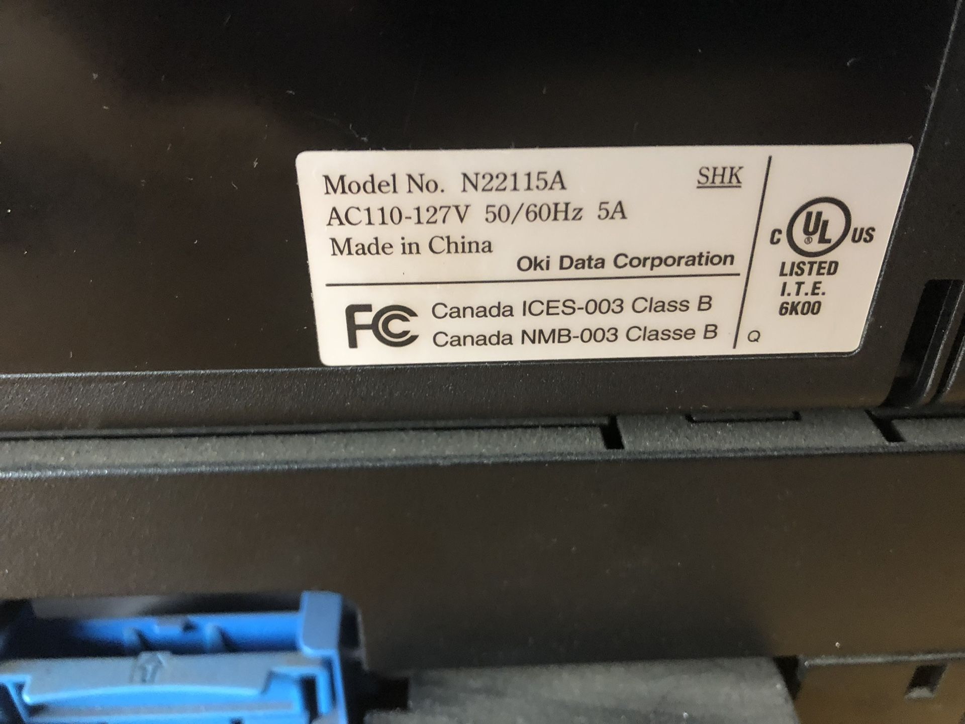 Oki Data Professional Laser Printer Model N22115A