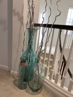 Tall Blue Vases