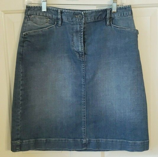 Talbots Stretch Blue Jean Skirt Size: 8P
