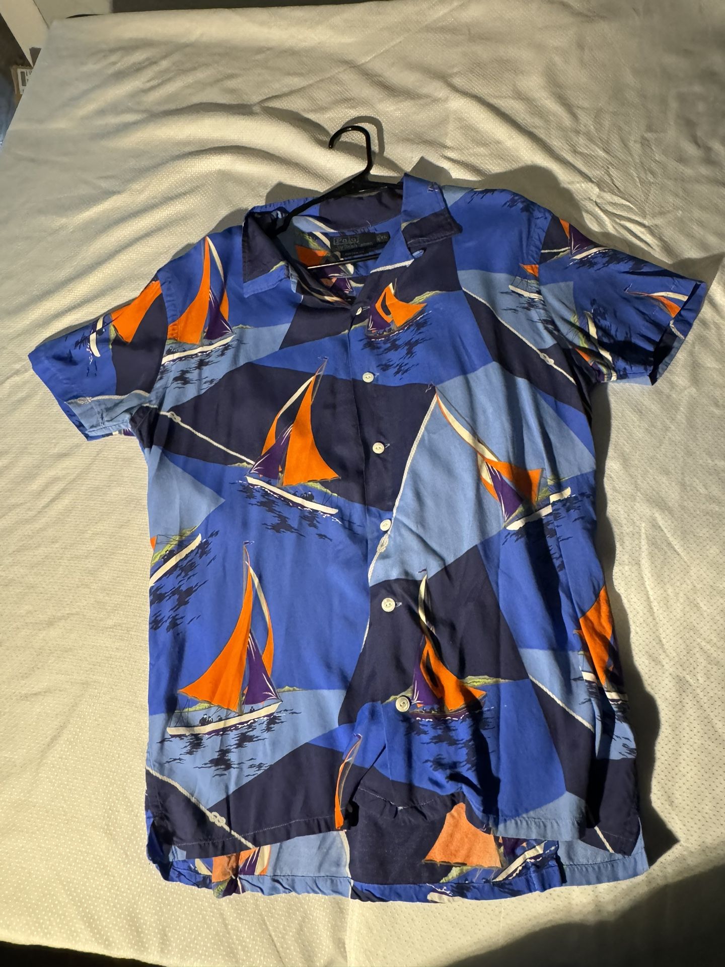 Polo Ralph Lauren Shirt Blue Button Down Boat Shirt Mens sz small *read descript