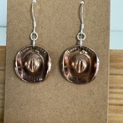 Cowboy Hat Earrings with sterling ear wire