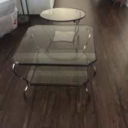 Glass Coffee Table & End Table