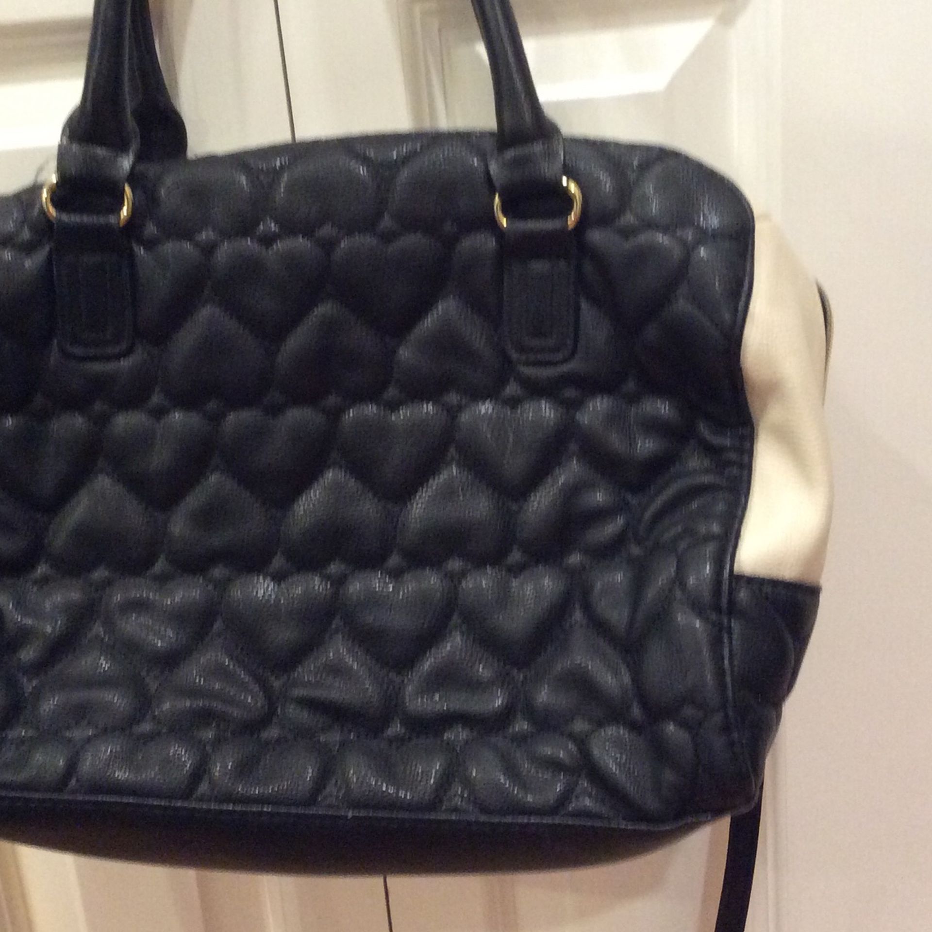 Betsy Johnson Quilted Hearts Handbag Shoulder Bag