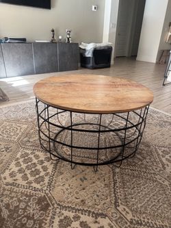Rustic Round Coffee Table - 33” Diameter
