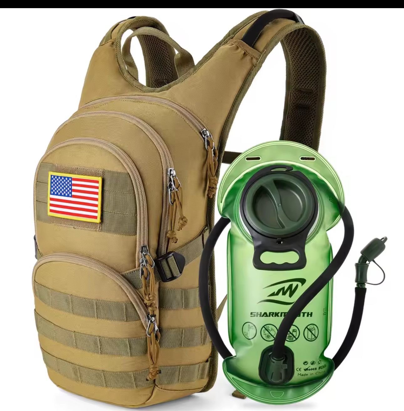 Backpack With 2L Bpa Free Leak Proof Water Bladder Great Storage Backpack for Running Hiking Camping