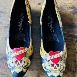 Ed Hardy Women’s Flat Shoes Bullet  - Love Kills Slowly - Shoe Size 8 