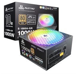 1000W Fully Modular Power Supply, 80+ Gold Certified PSU, ATX 3.1 & PCIe 5.1 Ready