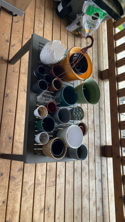 Ceramic And Plastic Flower Pots