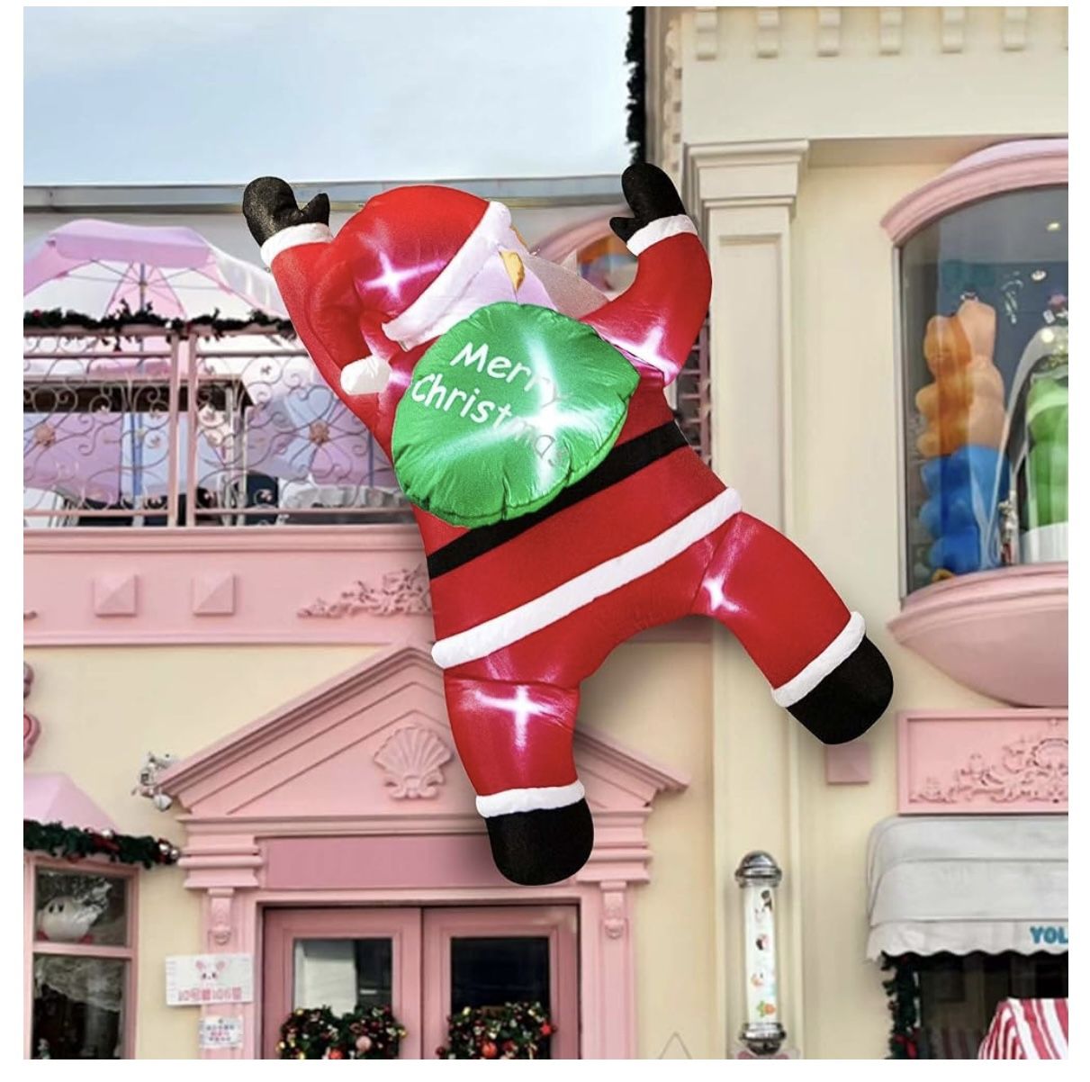 Hanging Santa Claus w/Gift Bag 6FT Christmas Inflatable