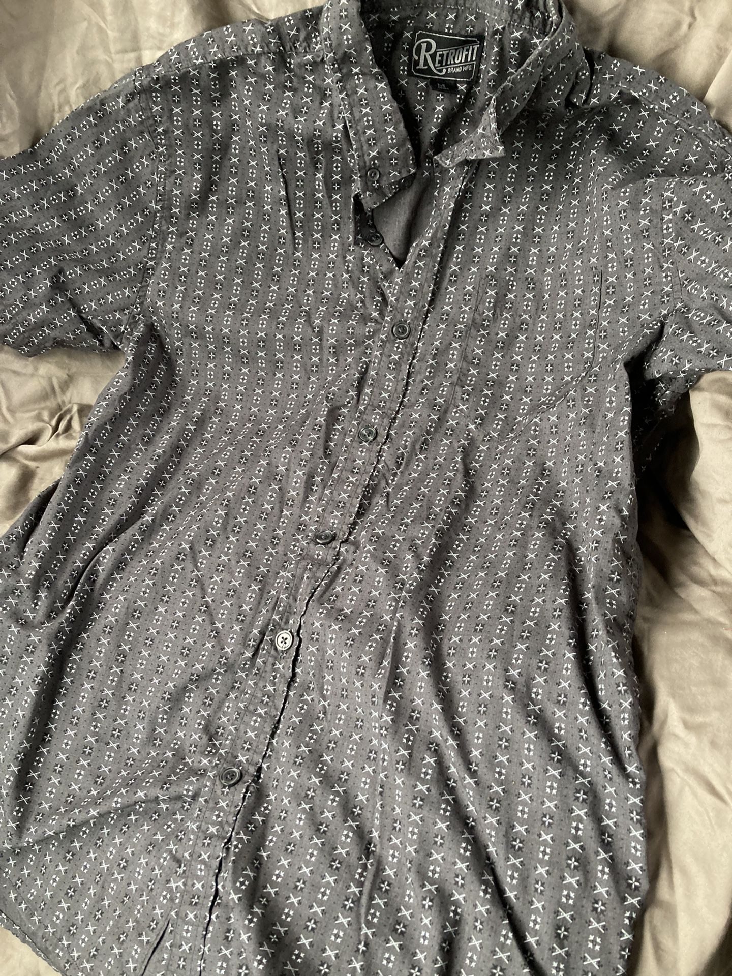 Mens Medium Short Sleeve Button Up