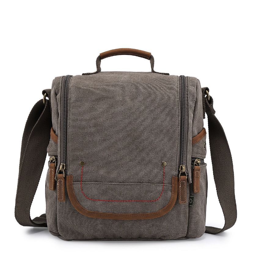 TSD Brand - Átona Traveler Canvas Crossbody Bag - Leather - NWT