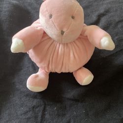 Easter Bunny Rabbit Pink Round Plush Stuffed Animal Toy 7"