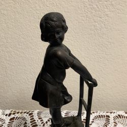 Antique Little Girl On Chair 