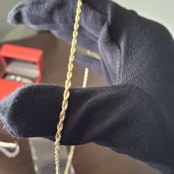 14k Solid Gold Chain 24 Inches 