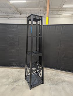 Tall Black Entryway Hall Tree with Storage Shelves and Coat Hooks