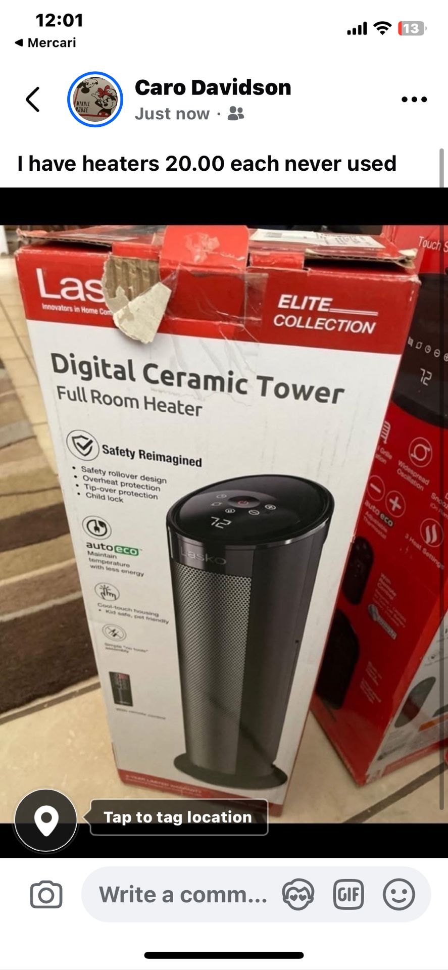 Lasko Heater 15.00