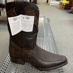 Botas Vaqueras De Piel Tejida Para Hombre