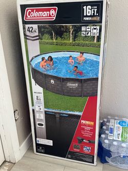 16 ft Coleman above ground pool.