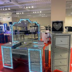Crystal Glass Vanity Set
