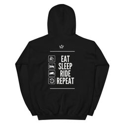 Eat, Sleep, Ride, Repeat Unisex Pullover Hoodie