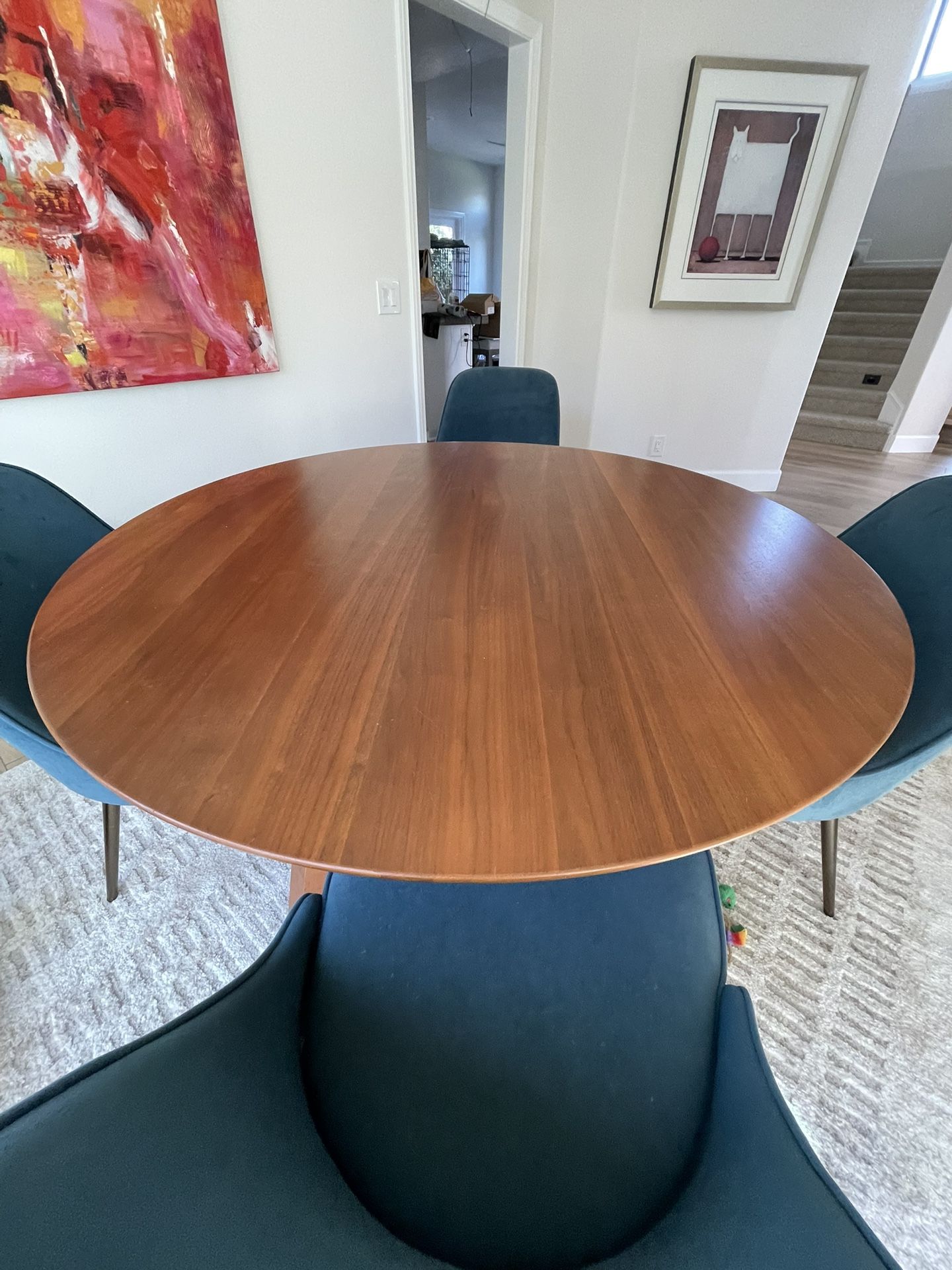 Round Walnut Dining Table