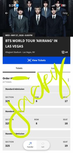 BTS ARIRANG WORLD TOUR LAS VEGAS 5/27