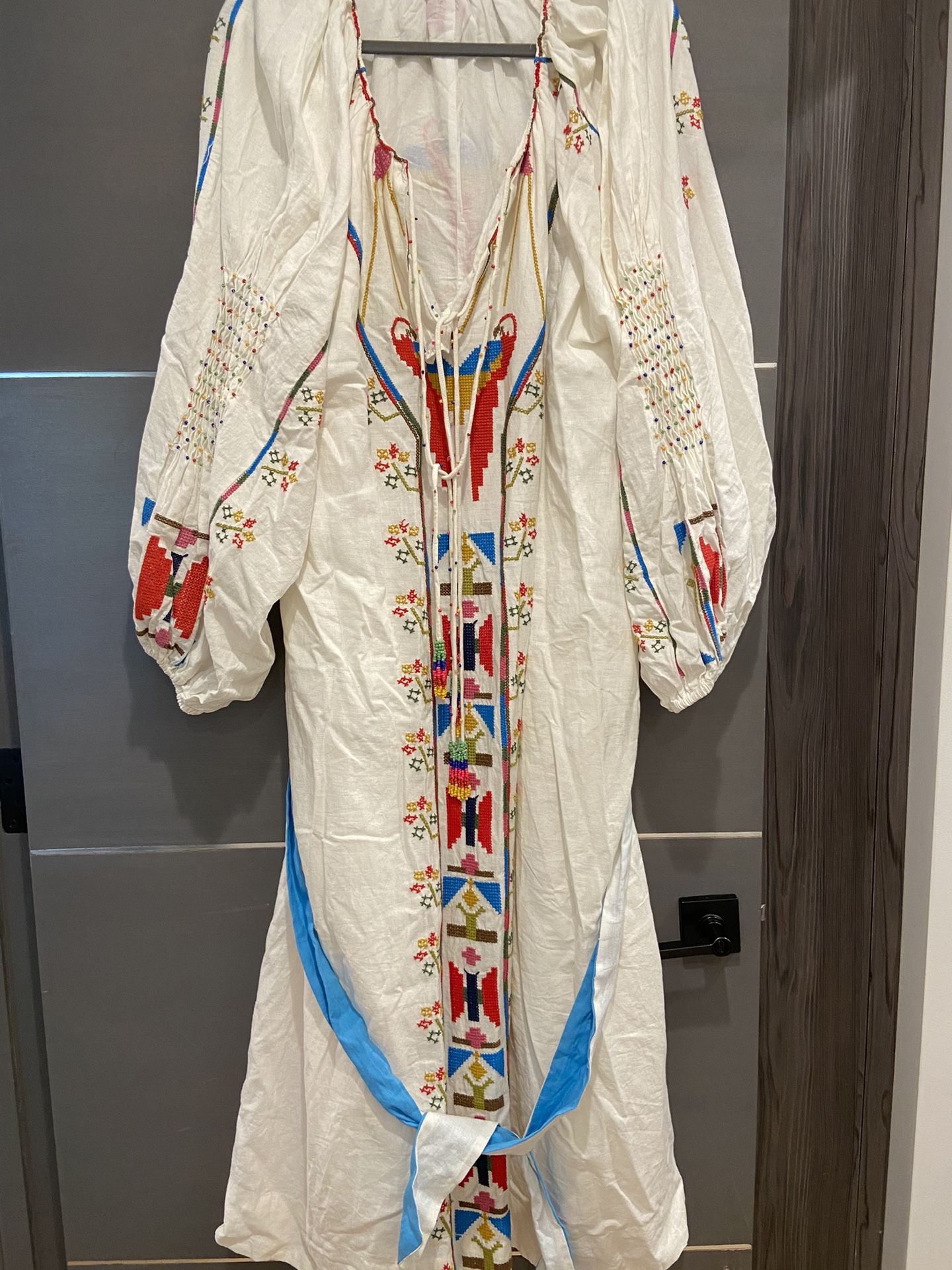 Farm rio NEW! White Macaw Embroidered Maxi Dress