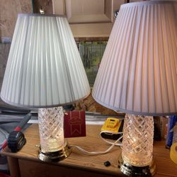2 Vintage Lead Crystal Lamps 1 new