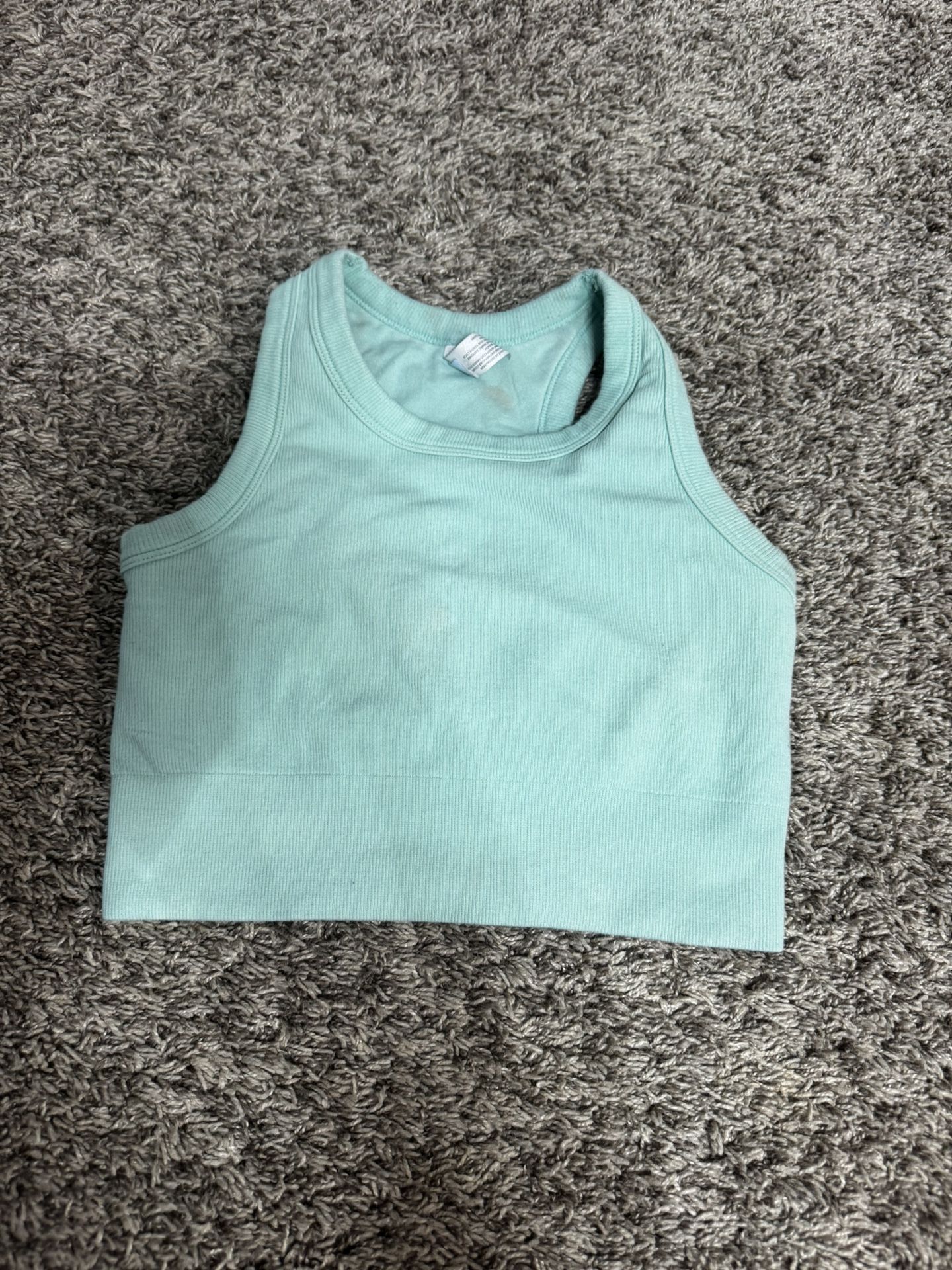 Blue Crop Top For Sports Size Medium