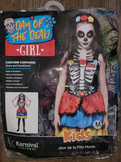 Day Of The Dead Senorita Skeleton Dress Girl's Costume