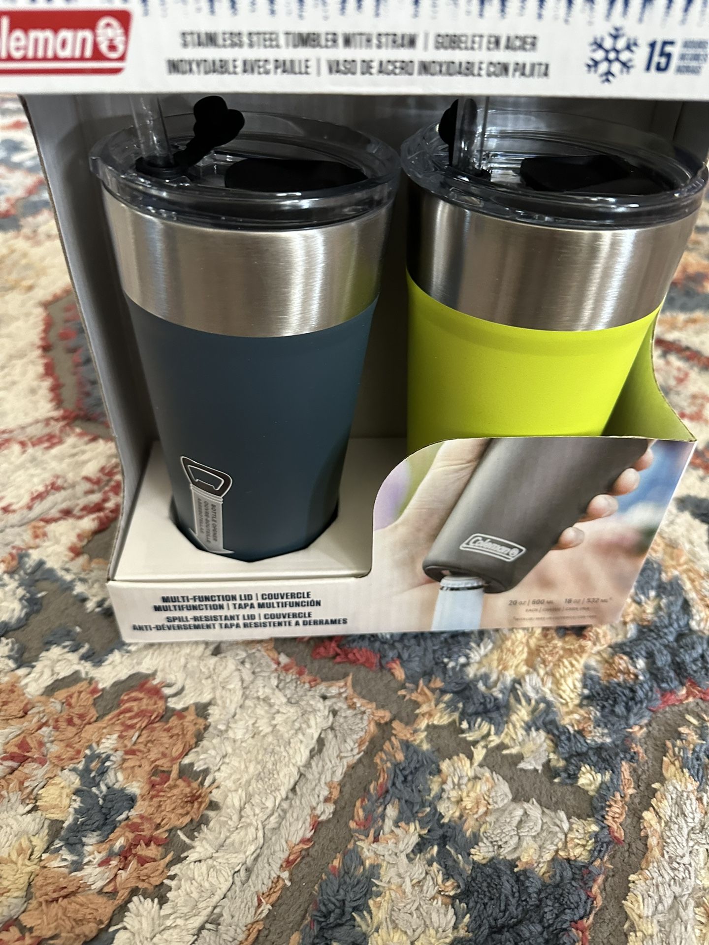 Stainless Steel Tumbler with Straw - By: Coleman